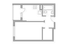 Планировка 1-комнатной квартиры, 32,8 м2