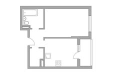 Планировка 1-комнатной квартиры, 36,6 м2