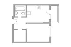 Планировка 1-комнатной квартиры, 32,7 м2