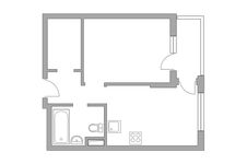 Планировка 1-комнатной квартиры, 35,7 м2