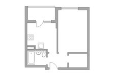 Планировка 1-комнатной квартиры, 32,9 м2