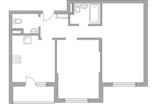 Планировка 2-комнатной квартиры, 57,2 м2