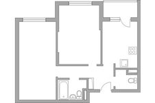 Планировка 2-комнатной квартиры, 52,1 м2