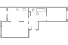 Планировка 2-комнатной квартиры, 51 м2
