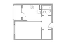 Планировка 1-комнатной квартиры, 33,4 м2