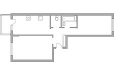 Планировка 2-комнатной квартиры, 54,4 м2