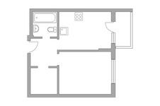 Планировка 1-комнатной квартиры, 35,3 м2