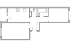 Планировка 2-комнатной квартиры, 54,3 м2
