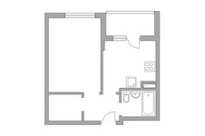 Планировка 1-комнатной квартиры, 32,9 м2