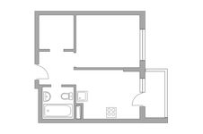 Планировка 2-комнатной квартиры, 51 м2