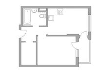 Планировка 1-комнатной квартиры, 32,4 м2