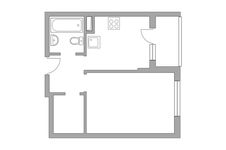 Планировка 1-комнатной квартиры, 32,8 м2
