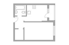 Планировка 1-комнатной квартиры, 33,7 м2