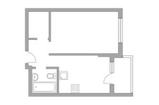 Планировка 1-комнатной квартиры, 34,8 м2