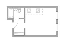 Планировка квартиры студии, 26,2 м2