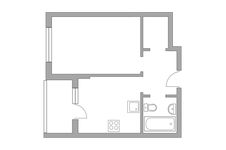 Планировка 1-комнатной квартиры, 33,1 м2