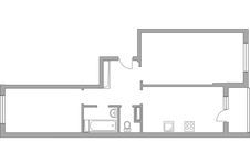 Планировка 2-комнатной квартиры, 58,8 м2