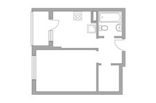 Планировка 1-комнатной квартиры, 32,8 м2