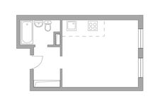Планировка квартиры студии, 25,8 м2