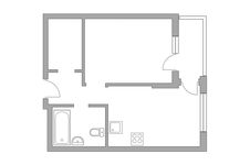Планировка 1-комнатной квартиры, 35,9 м2