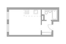 Планировка квартиры студии, 23 м2