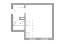 Планировка квартиры студии, 27,9 м2