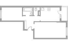 Планировка 2-комнатной квартиры, 53,9 м2
