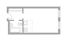 Планировка квартиры студии, 25,5 м2