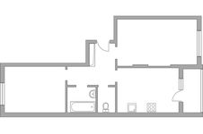 Планировка 2-комнатной квартиры, 55,1 м2