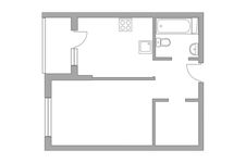 Планировка 1-комнатной квартиры, 35,4 м2