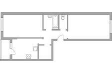 Планировка 2-комнатной квартиры, 57,7 м2