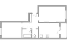 Планировка 2-комнатной квартиры, 55,3 м2