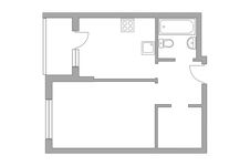 Планировка 1-комнатной квартиры, 35 м2