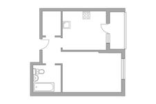 Планировка 1-комнатной квартиры, 39,1 м2