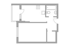 Планировка 1-комнатной квартиры, 34,7 м2