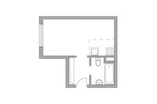 Планировка квартиры студии, 22,1 м2