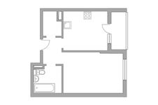 Планировка 1-комнатной квартиры, 38,6 м2