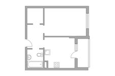 Планировка 1-комнатной квартиры, 37,4 м2