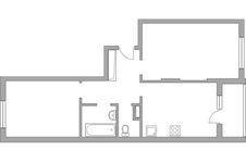 Планировка 2-комнатной квартиры, 54,9 м2