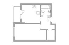 Планировка 1-комнатной квартиры, 39,3 м2