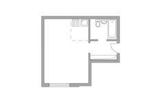 Планировка квартиры студии, 27 м2