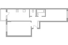 Планировка 2-комнатной квартиры, 54,4 м2