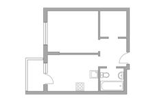 Планировка 1-комнатной квартиры, 35,3 м2