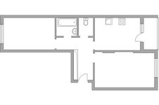 Планировка 2-комнатной квартиры, 54,5 м2