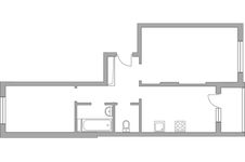 Планировка 2-комнатной квартиры, 51,4 м2