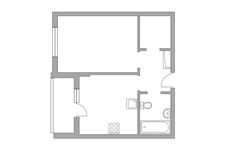 Планировка 1-комнатной квартиры, 38,8 м2