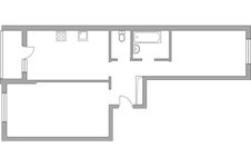 Планировка 2-комнатной квартиры, 60,8 м2