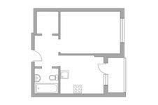 Планировка 1-комнатной квартиры, 33,3 м2