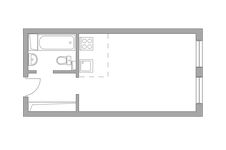 Планировка квартиры студии, 24,2 м2