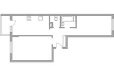 Планировка 2-комнатной квартиры, 54 м2
